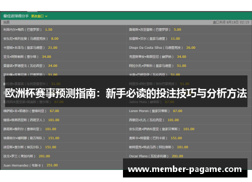 欧洲杯赛事预测指南：新手必读的投注技巧与分析方法